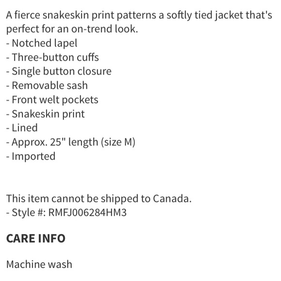 Rachel Roy snakeskin belted blazer - Picture 5 of 5